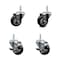 Service Caster 3 Inch Black Polyurethane Wheel Swivel 58 Inch Threaded Stem Caster Set 2 Brakes SCC SCC-TS20S314-PPUB-BLK-58212-2-TLB-2 - alternate 1